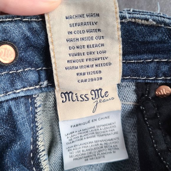 Miss Me Signature Rise Boot Cut Blue Jeans Sequin Western Embroidered Denim 27 - Picture 10 of 13